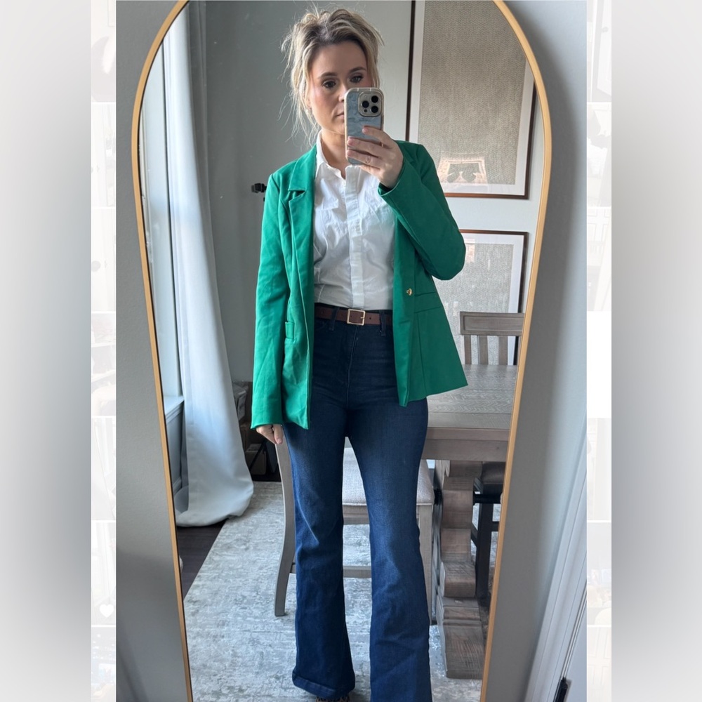 Women's Green Blazer Jacket - Picture 2 of 6